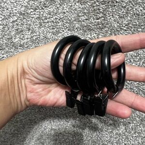 Set 10 Pottery Barn Curtain Clip Rings Small Antique Black for .75” Rod